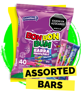 BON BON BUM soft candy assorted flavors.